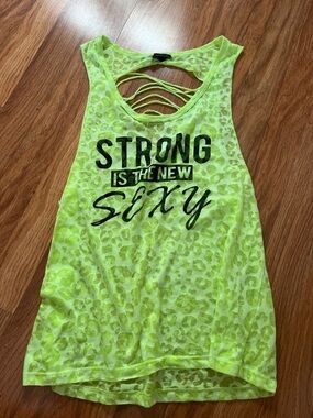 Neon Lime 'Strong Is The New Sexy' Women's Tank Top